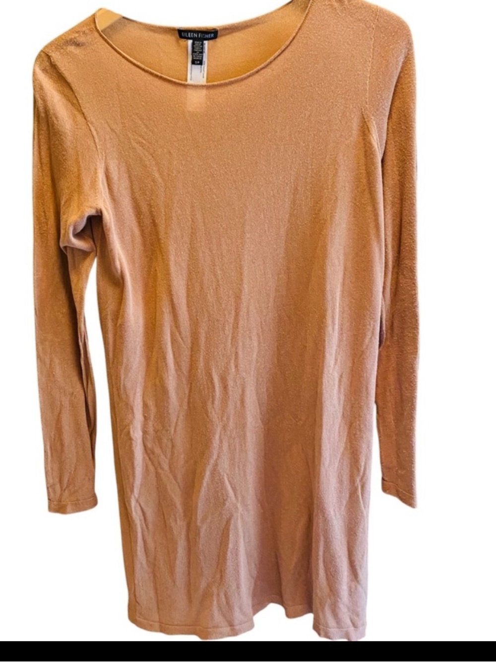 EILEEN FISHER Tan 100% Tencel Side Slit Tunic